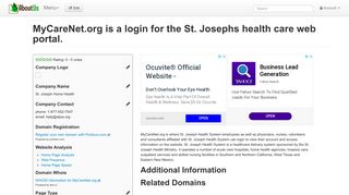 MyCareNet.org is a login for the St. Josephs health care web portal ...