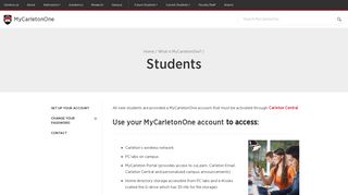 Students - MyCarletonOne - Carleton University