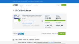 MyCarNeedsA.com | EIS Crowdfunding Campaign | Seedrs