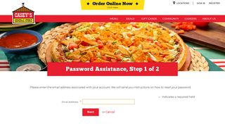 Password Assistance, Step 1 of 2 | Casey's General Store