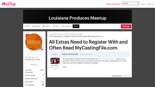 All Extras Need to Register With and Often Read MyCastingFile.com ...