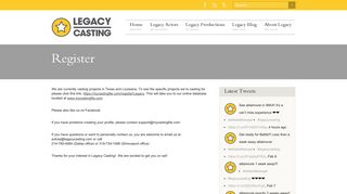 Register – Legacy Casting