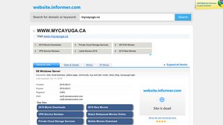 mycayuga.ca at WI. IIS Windows Server - Website Informer