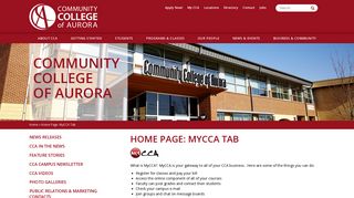 Home Page: MyCCA Tab | Community College of Aurora in Colorado ...