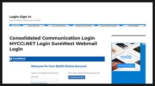 Consolidated Communication Login MYCCI.NET SureWest Webmail ...