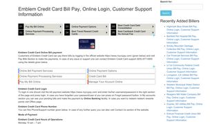 Emblem Credit Card Bill Pay, Online Login, Customer Support ...