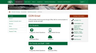 Information Technology - CCRI Email – Community College of Rhode ...