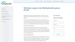 MyChart replaces the MyBayhealth patient portal