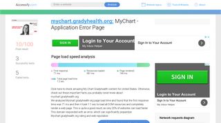 Access mychart.gradyhealth.org. MyChart - Application Error Page