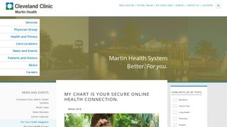My Chart is your secure online health connection. - Martin Health System