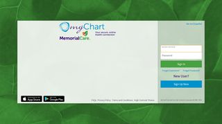 myChart - Login Page - MemorialCare