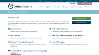 OrthoVirginia Patient Portal | MYCHART Health Records