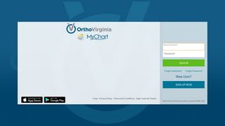 Terms and Conditions - MyChart - Login Page - OrthoVirginia