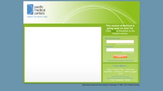 Contact Us - MyChart - Login Page - Pacific Medical Centers