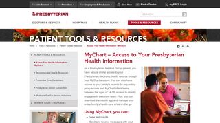 Access Health Information - MyChart | Presbyterian Healthcare Services