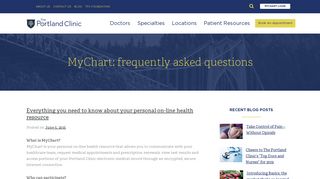 MyChart: frequently asked questions - The Portland Clinic