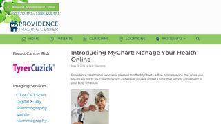 Introducing MyChart: Manage your health online - Providence Imaging ...