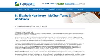 MyChart Terms & Conditions - St. Elizabeth