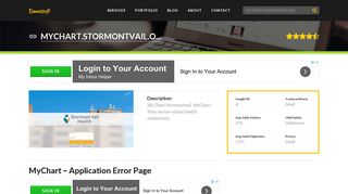 Welcome to Mychart.stormontvail.org - MyChart - Application Error Page