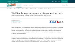 WellStar brings transparency to patient records - PR Newswire