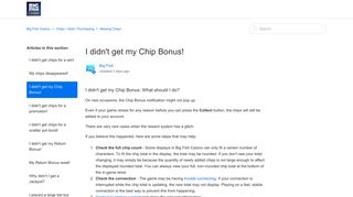 I didn't get my Chip Bonus! – Big Fish Casino
