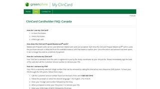 FAQs - My ClinCard