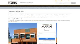 Accessing MyCOM Email - Information Technology - College of Marin