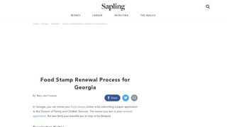 Food Stamp Renewal Process for Georgia | Sapling.com
