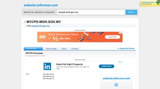 mycpd.moh.gov.my at WI. MYCPD Homepage - Website Informer