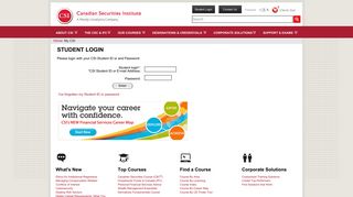Student Login - Canadian Securities Institute