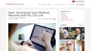 Download Medical Records on My CS-Link | Cedars-Sinai Blog