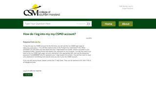 How do I log into my my.CSMD account? - College of Southern ...