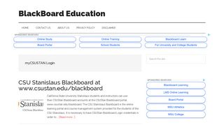 myCSUSTAN Login - roosevelt university blackboard login