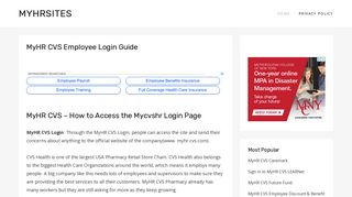 MyHR CVS Employee Login Guide - www.myhr.cvs.com