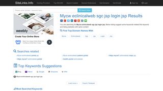 Mycw eclinicalweb sgc jsp login jsp Results For Websites Listing