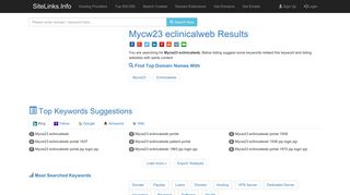 Mycw23 eclinicalweb Results For Websites Listing - SiteLinks.Info