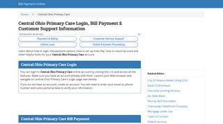 Central Ohio Primary Care Login, Bill Payment & Customer Support ...