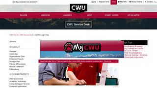 CWU Service Desk | myCWU Login Help