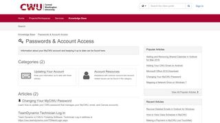 Knowledge Base - Passwords & Account Access - TeamDynamix