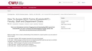 Article - How To Access SEOI Forms (E... - TeamDynamix