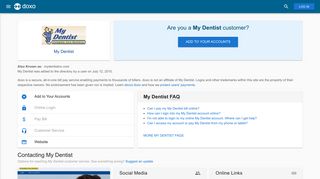 My Dentist: Login, Bill Pay, Customer Service and Care Sign-In - Doxo
