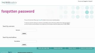 Forgotten password - mydentist academy