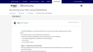 Accessing your files using MyDesktop - myCommunity - RMIT University
