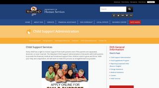 Child Support Services - Maryland Department of Human Services