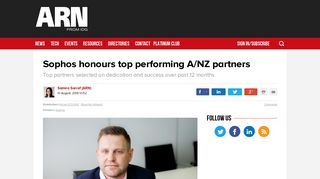 Sophos honours top performing A/NZ partners - ARN