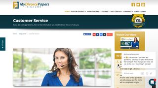 Customer Service - MyDivorcePapers.com