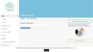 User account | MyDogDNA