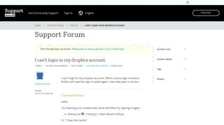 I can't login to my dropbox account. | Firefox Support Forum | Mozilla ...