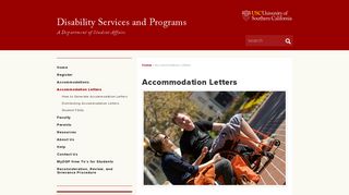 Accommodation Letters | Disability Services and Programs | USC