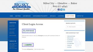 Client Login Access | Big Sky Financial Planning Group